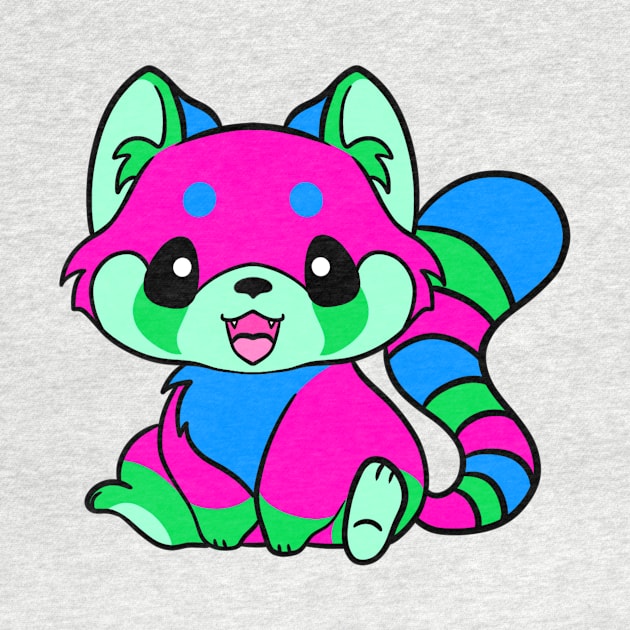 Polysexual Pride Red Panda by Splash-of-Ink